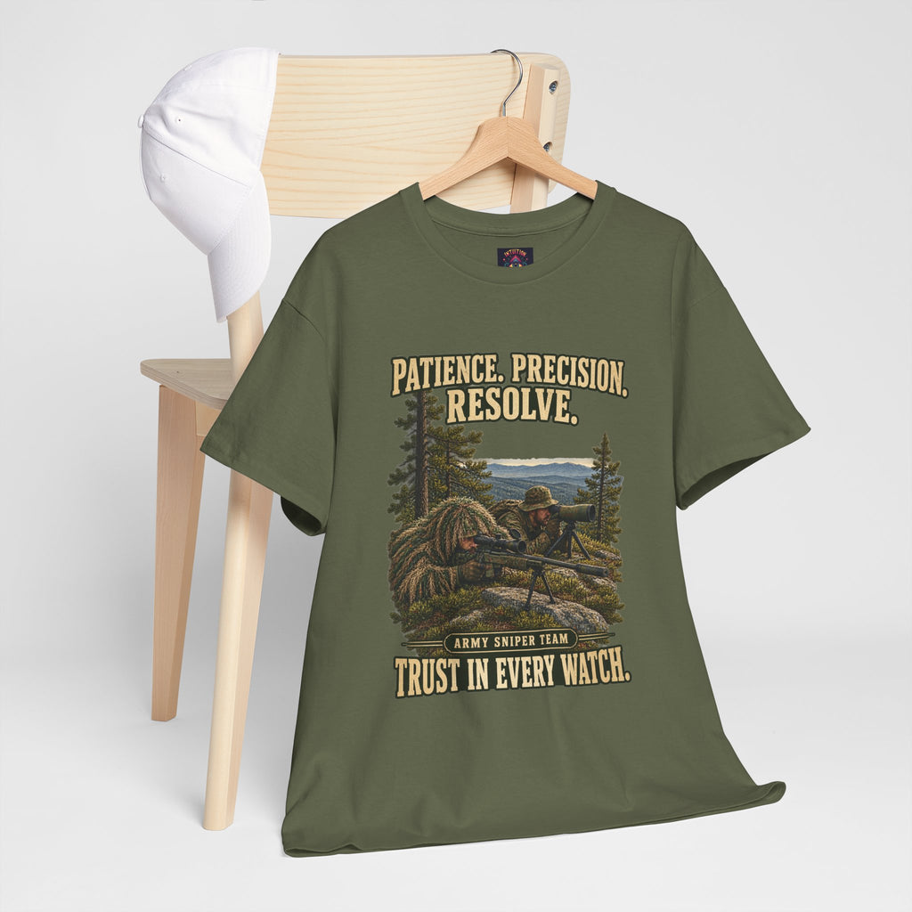 Patience, Precision, Resolve T-Shirt | Army Sniper Team Tribute