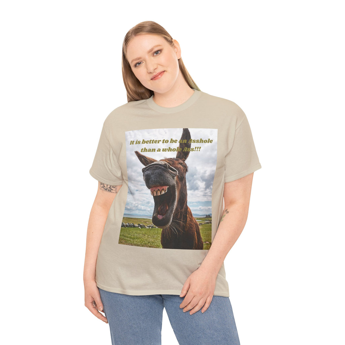 Better Than a Whole Ass Donkey Humor Tee – Front Print | Intuition Within