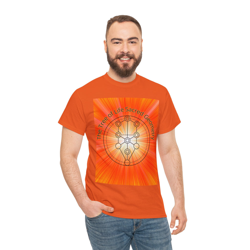 Tree of Life Sacred Geometry Tee – Orange Front Print | Intuition Within