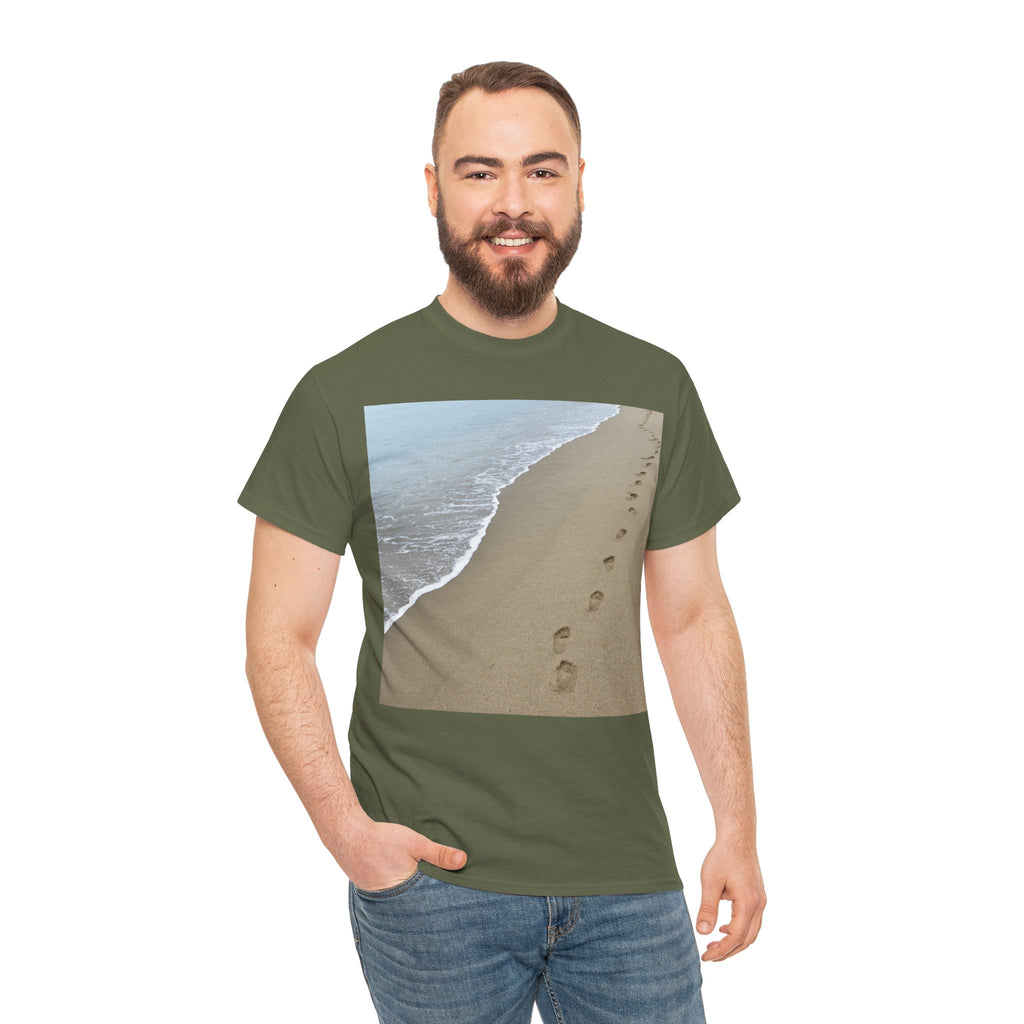 Beach Footprints Coastal Photo Tee – Front Print | Intuition Within