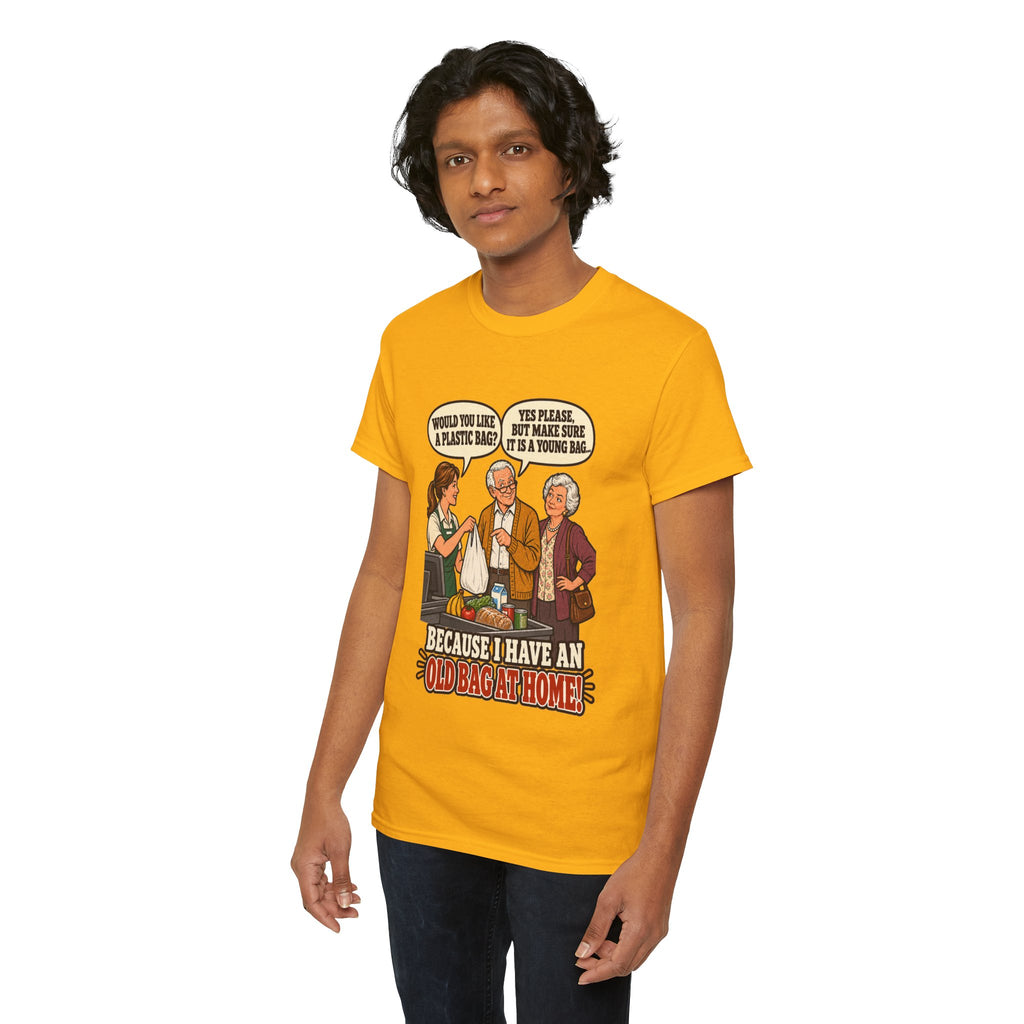 Old Bag at Home T-Shirt | Cheeky Shopping Humor