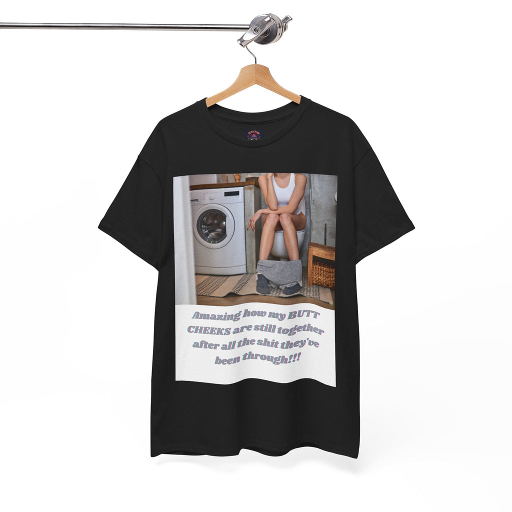 Still Together Bathroom Humor Tee – Female Design, Front Print | Intuition Within