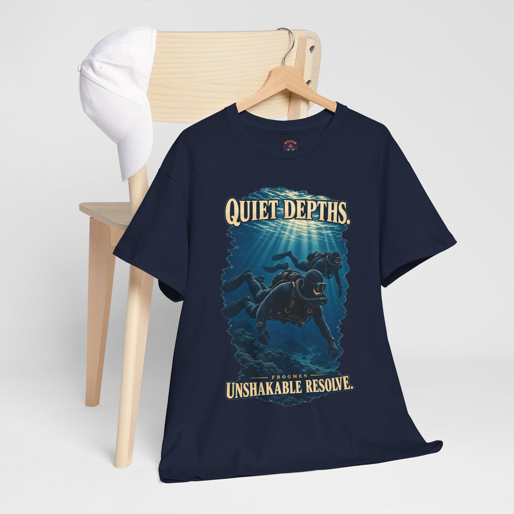 Quiet Depths, Unshakable Resolve T-Shirt | Military Diver Tribute