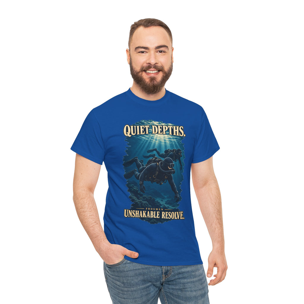Quiet Depths, Unshakable Resolve T-Shirt | Military Diver Tribute