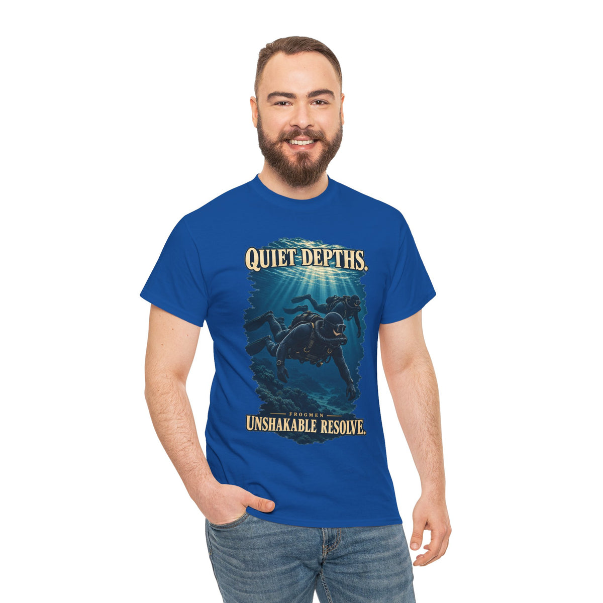Quiet Depths, Unshakable Resolve T-Shirt | Military Diver Tribute