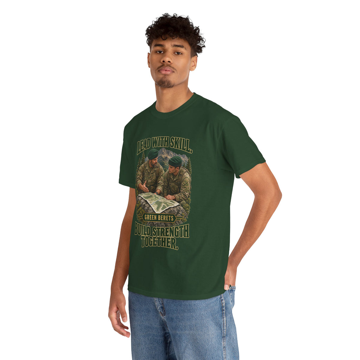 Green Berets Tribute T-Shirt | Lead with Skill, Build Strength Together