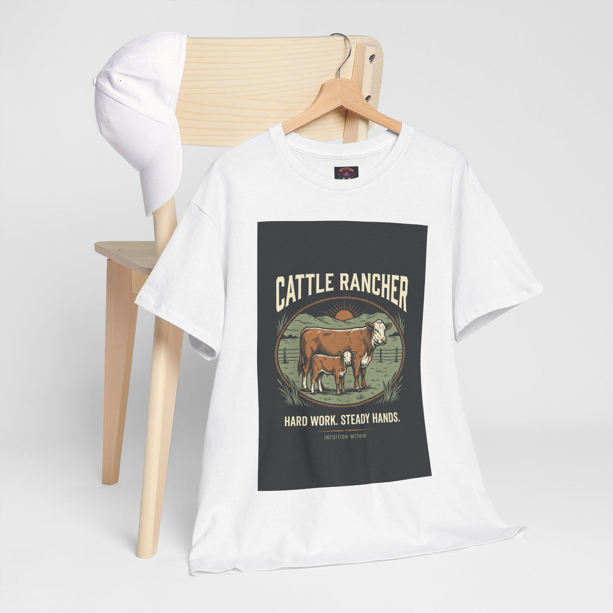 Hard Work, Steady Hands Cattle Rancher T-Shirt