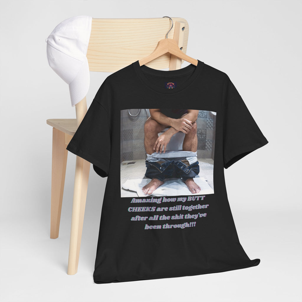 Still Together Bathroom Humor Tee – Male Design, Front Print | Intuition Within