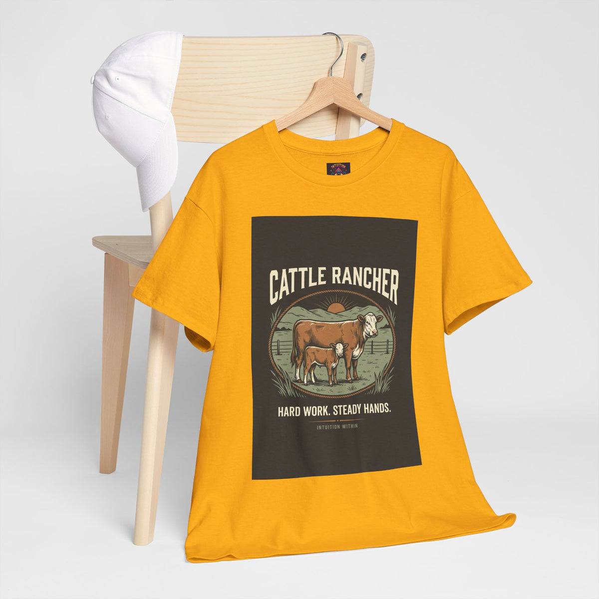 Hard Work, Steady Hands Cattle Rancher T-Shirt