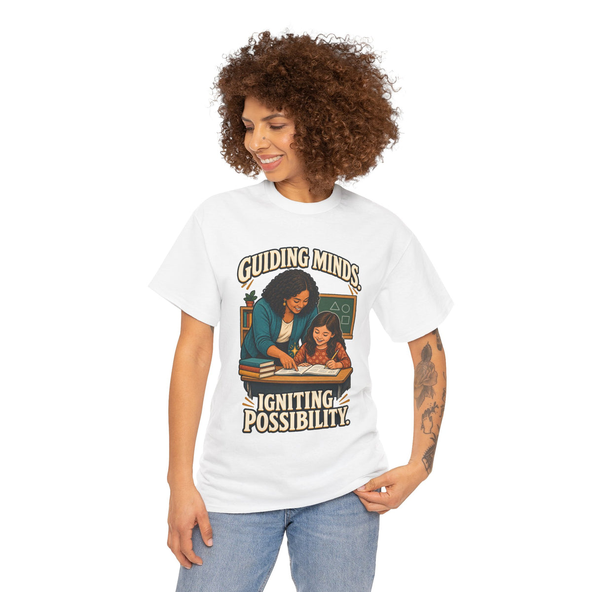 Guiding Minds, Igniting Possibility T-Shirt | Teacher Tribute