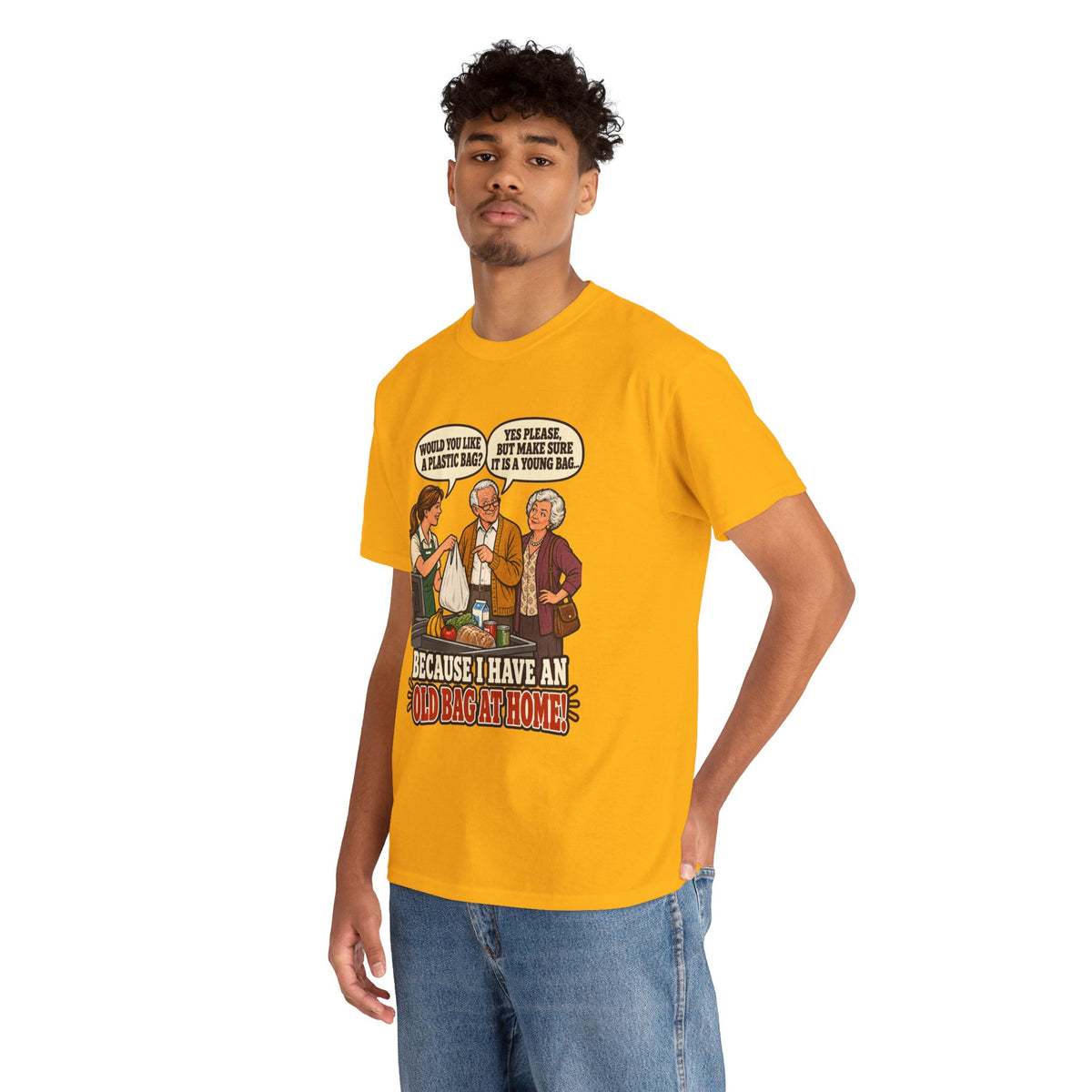 Old Bag at Home T-Shirt | Cheeky Shopping Humor