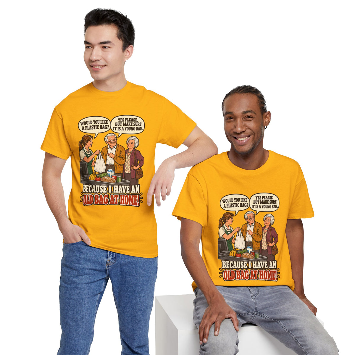 Old Bag at Home T-Shirt | Cheeky Shopping Humor