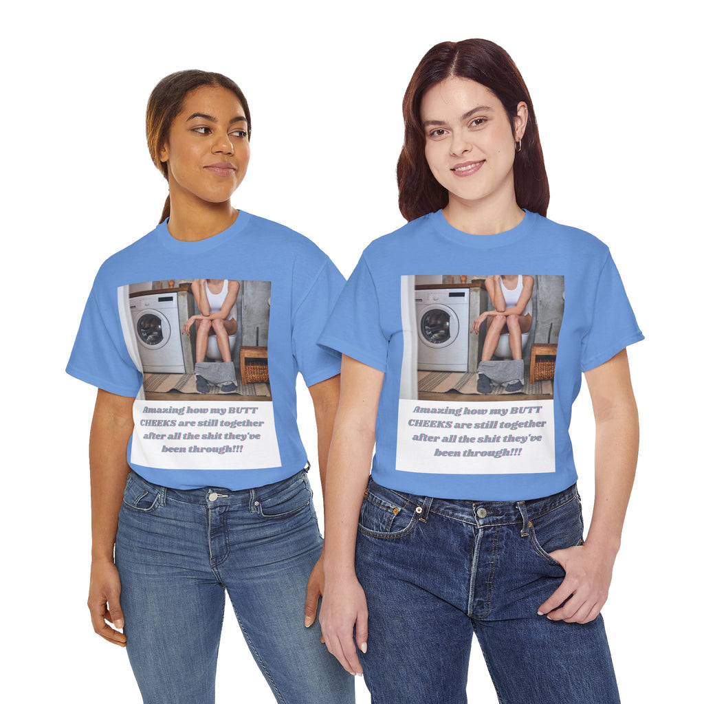 Still Together Bathroom Humor Tee – Female Design, Front Print | Intuition Within