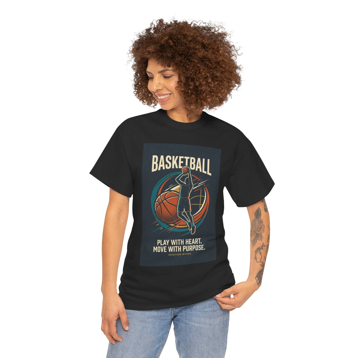 Play with Heart, Move with Purpose Basketball T-Shirt