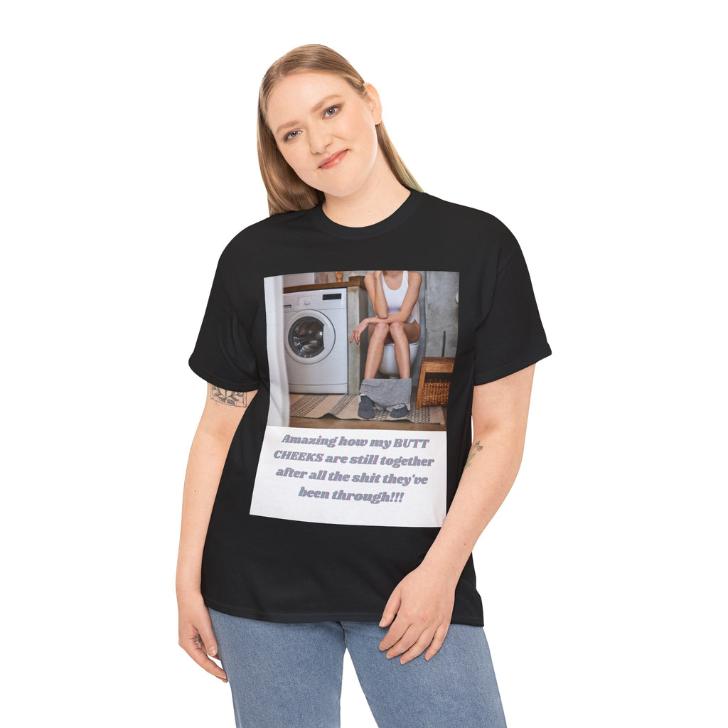 Still Together Bathroom Humor Tee – Female Design, Front Print | Intuition Within