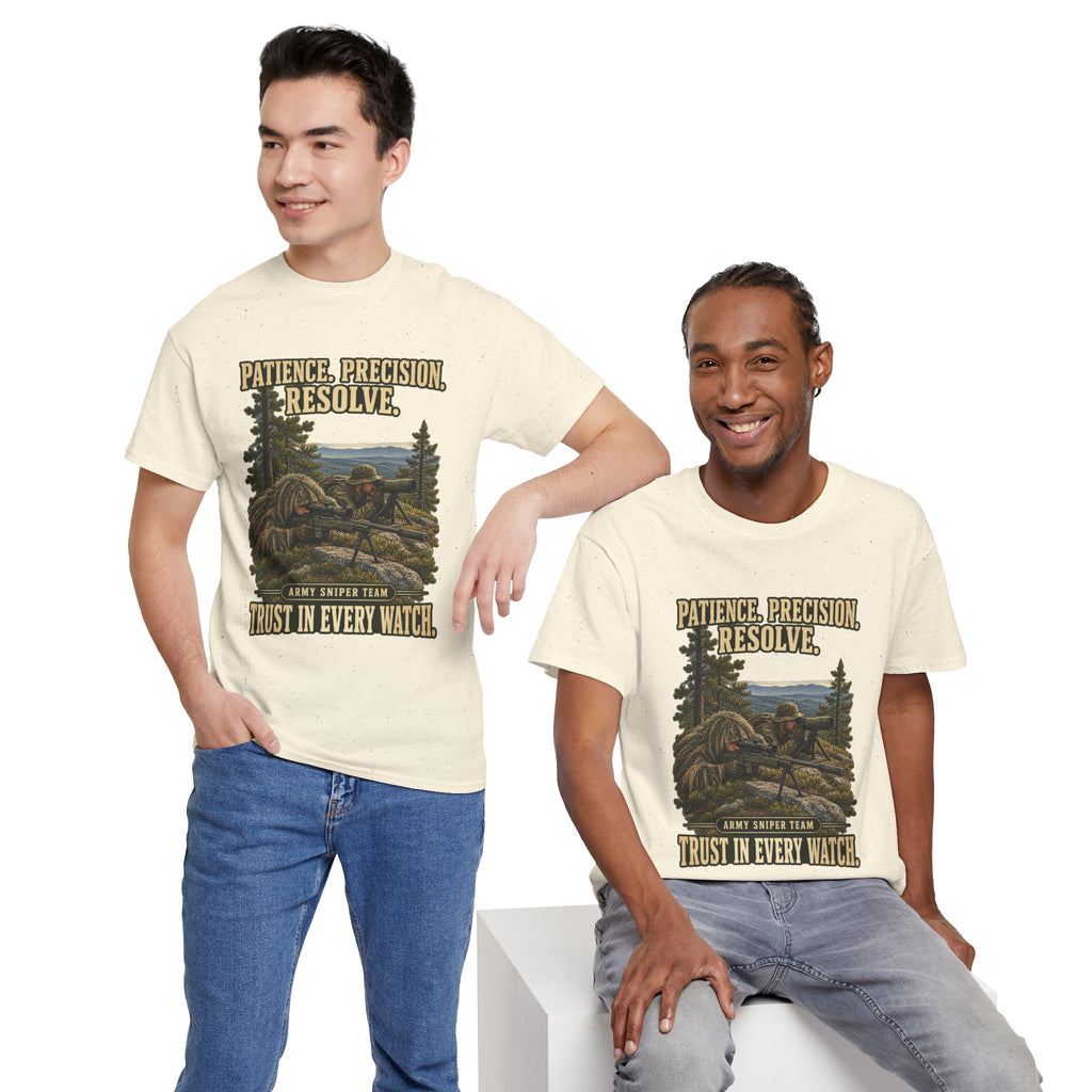 Patience, Precision, Resolve T-Shirt | Army Sniper Team Tribute
