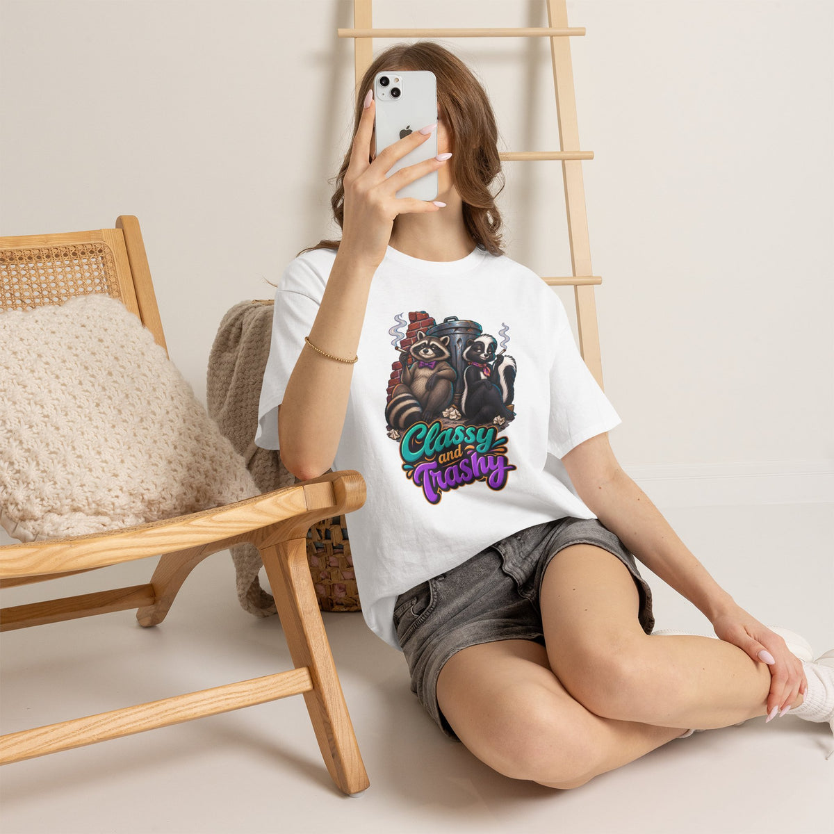 Classy and Trashy Raccoon T-Shirt | Trash Panda Humor