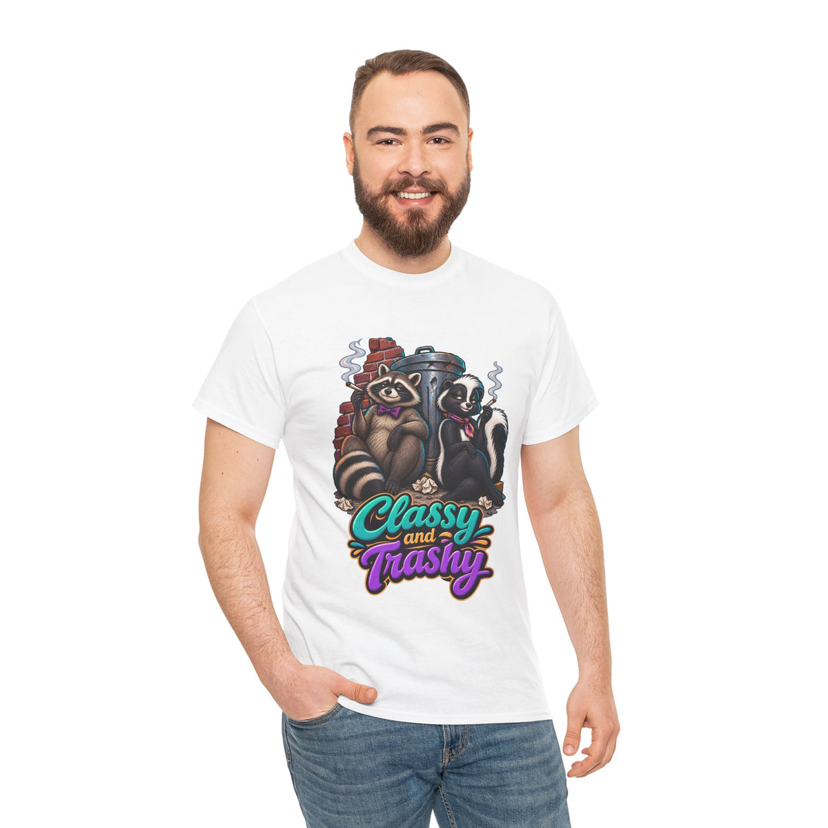 Classy and Trashy Raccoon T-Shirt | Trash Panda Humor