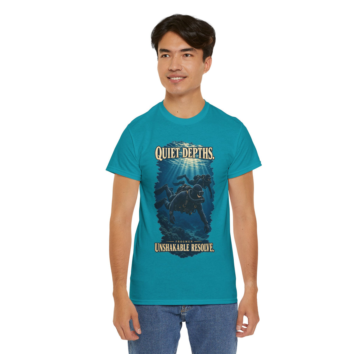 Quiet Depths, Unshakable Resolve T-Shirt | Military Diver Tribute