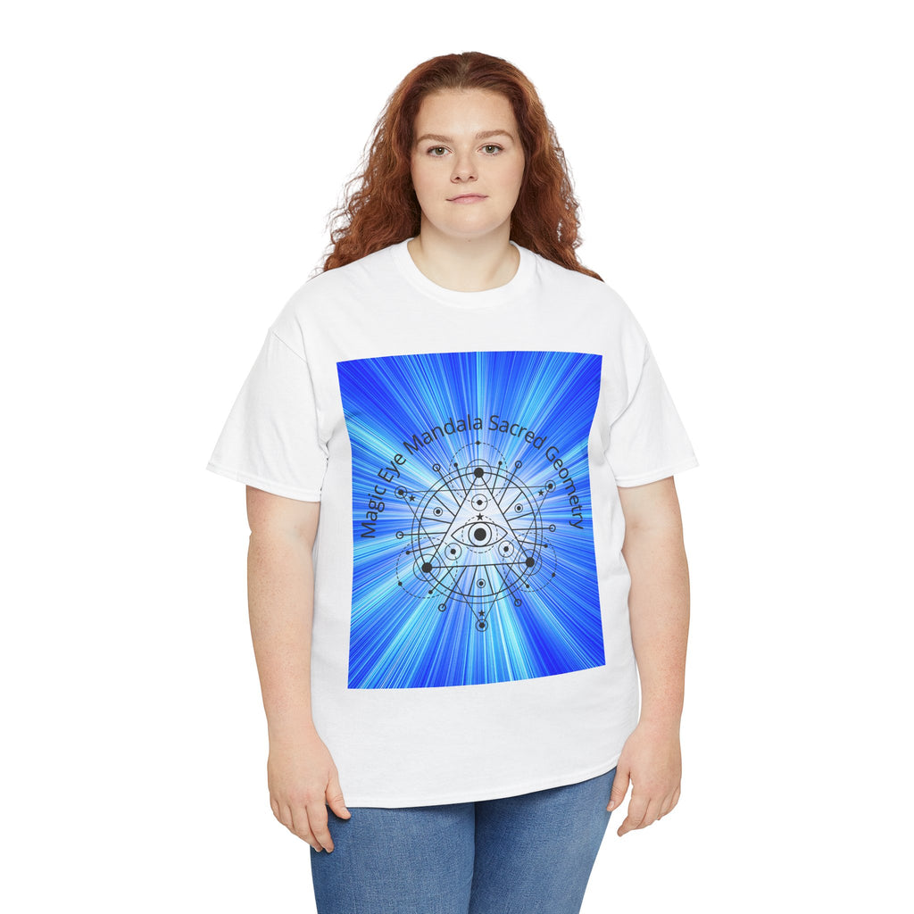 Blue Mandala Eye Sacred Geometry Tee – Front Print | Intuition Within