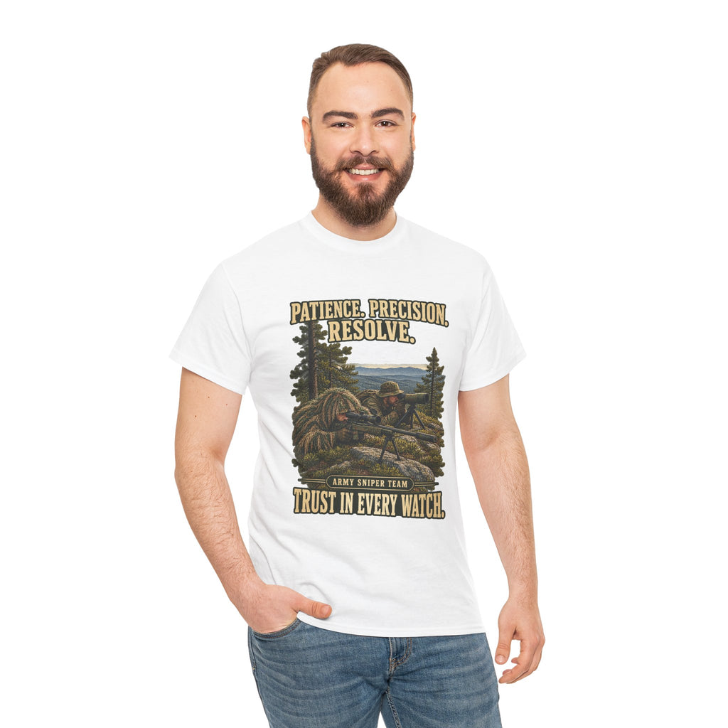 Patience, Precision, Resolve T-Shirt | Army Sniper Team Tribute