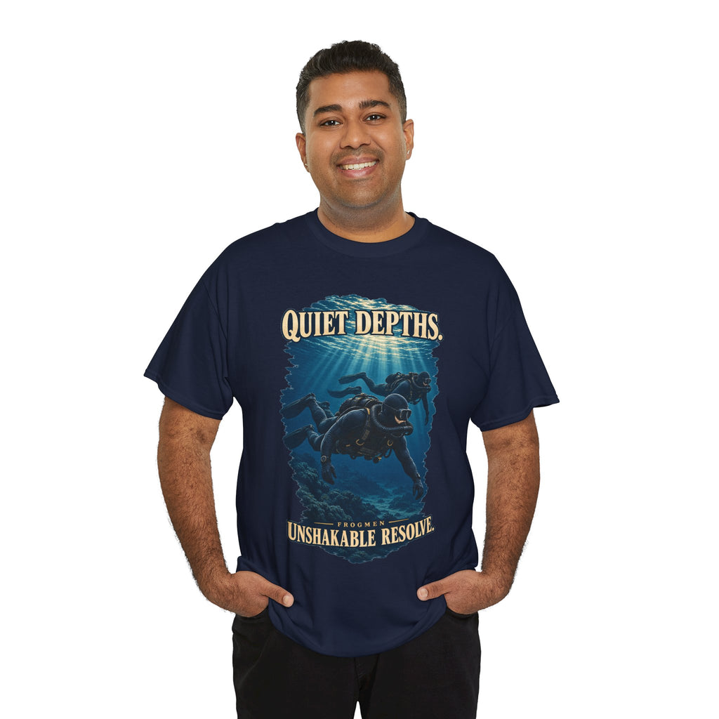 Quiet Depths, Unshakable Resolve T-Shirt | Military Diver Tribute