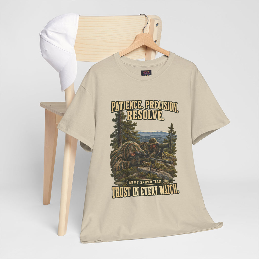 Patience, Precision, Resolve T-Shirt | Army Sniper Team Tribute