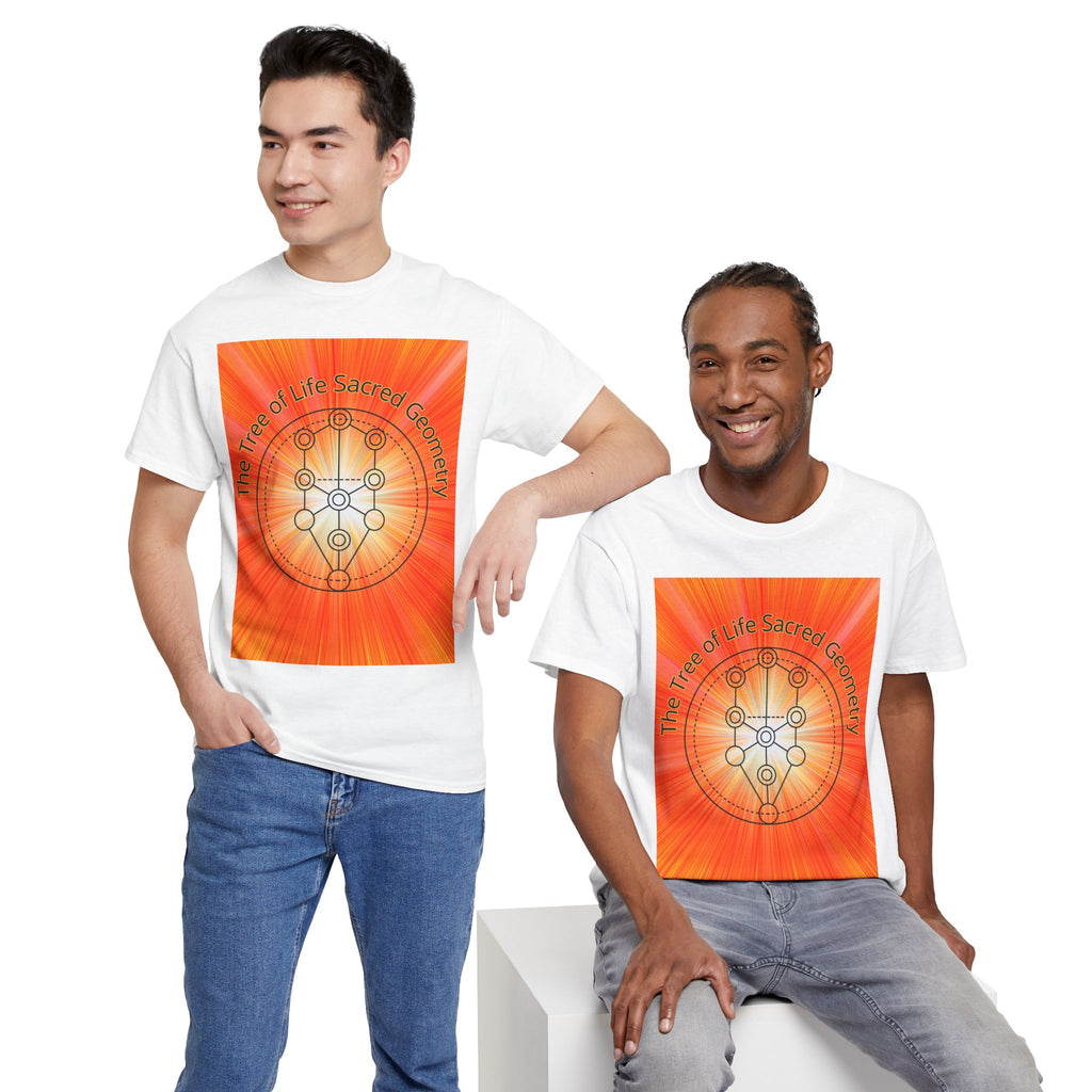 Tree of Life Sacred Geometry Tee – Orange Front Print | Intuition Within