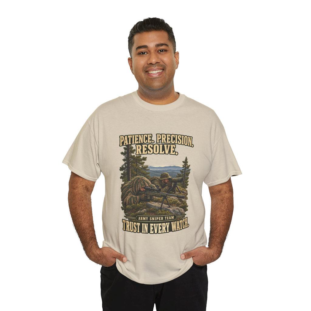 Patience, Precision, Resolve T-Shirt | Army Sniper Team Tribute