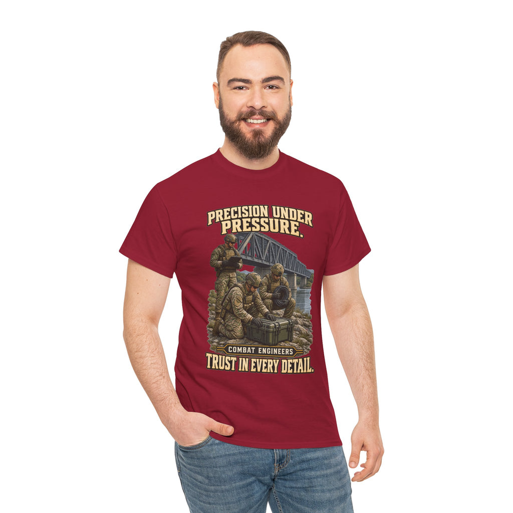 Precision Under Pressure Combat Engineer T-Shirt | Military Tribute