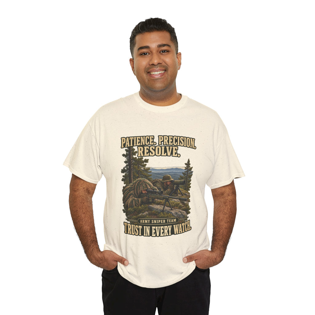 Patience, Precision, Resolve T-Shirt | Army Sniper Team Tribute