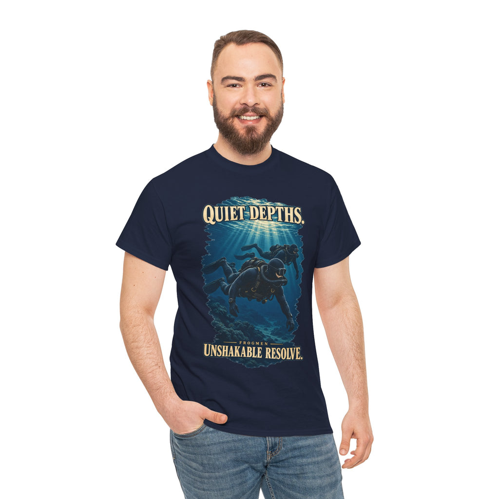 Quiet Depths, Unshakable Resolve T-Shirt | Military Diver Tribute