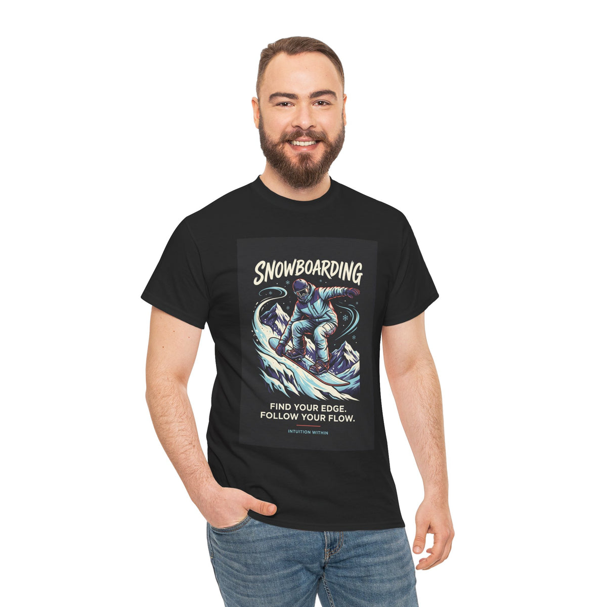 Find Your Edge, Follow Your Flow Snowboarding T-Shirt