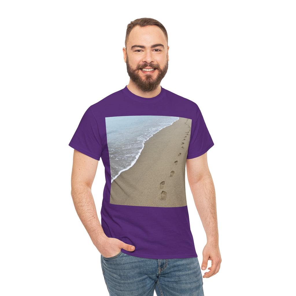 Beach Footprints Coastal Photo Tee – Front Print | Intuition Within