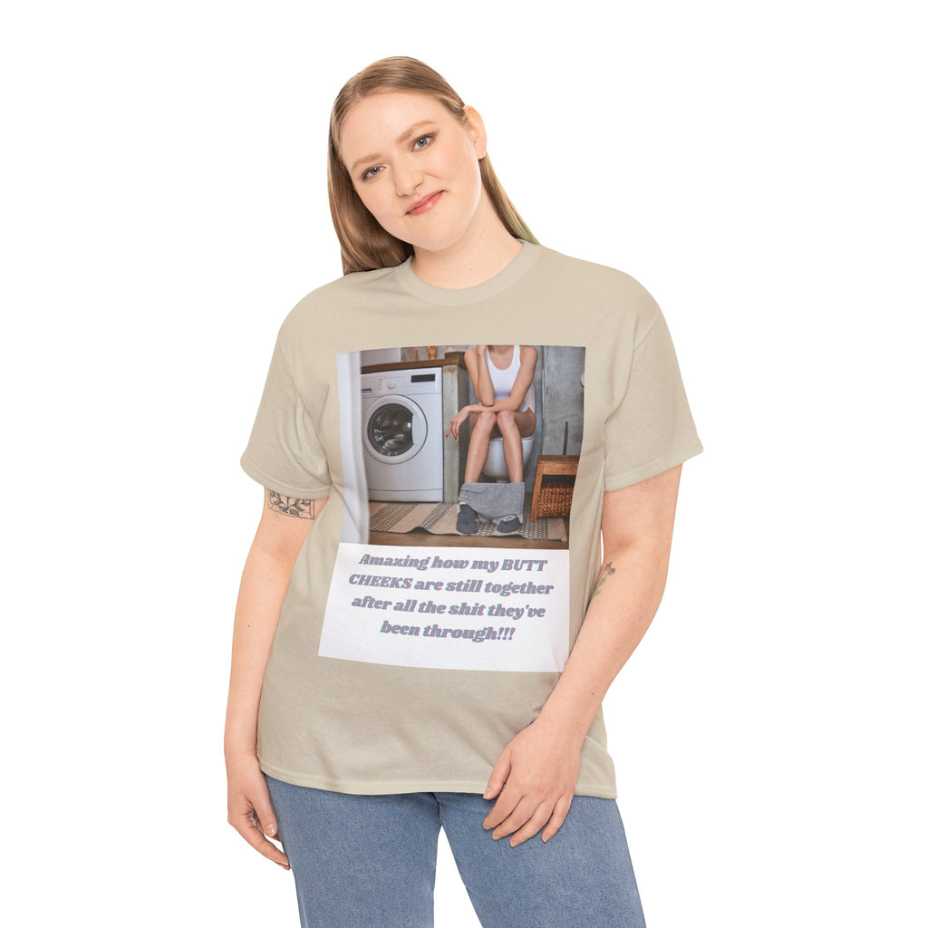Still Together Bathroom Humor Tee – Female Design, Front Print | Intuition Within