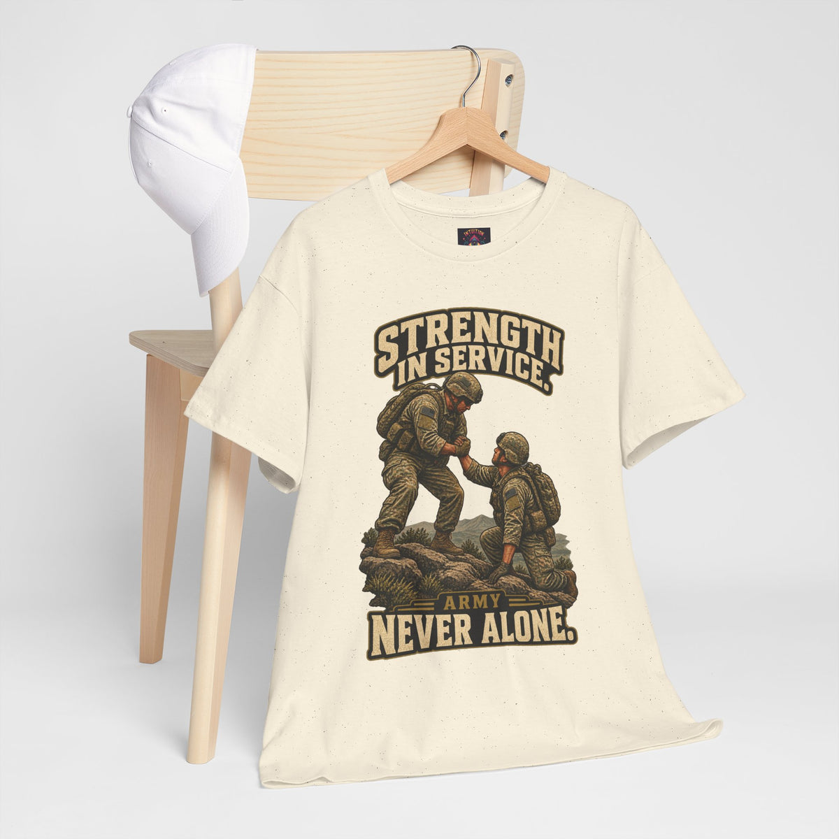 Strength in Service, Never Alone T-Shirt | Military Tribute