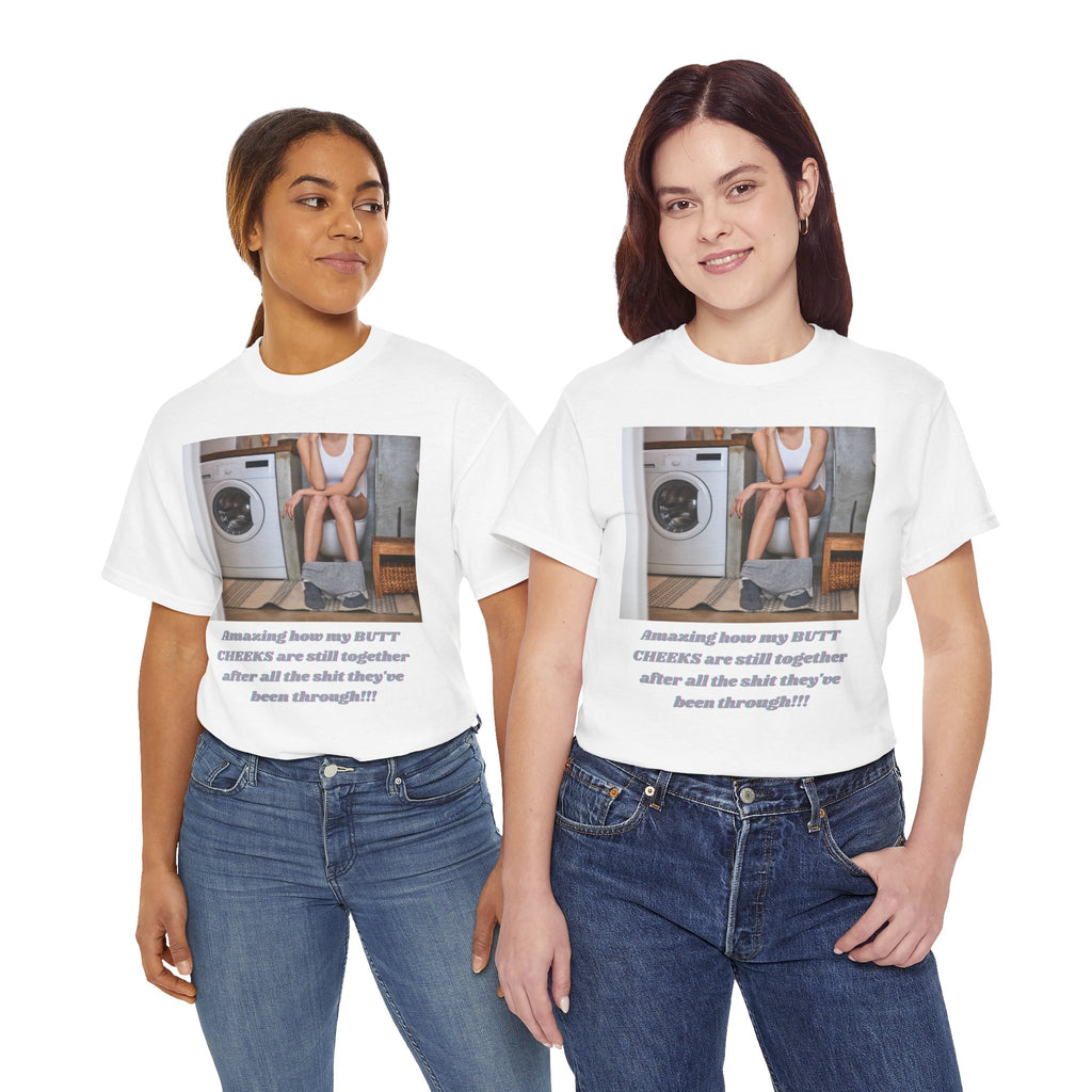 Still Together Bathroom Humor Tee – Female Design, Front Print | Intuition Within