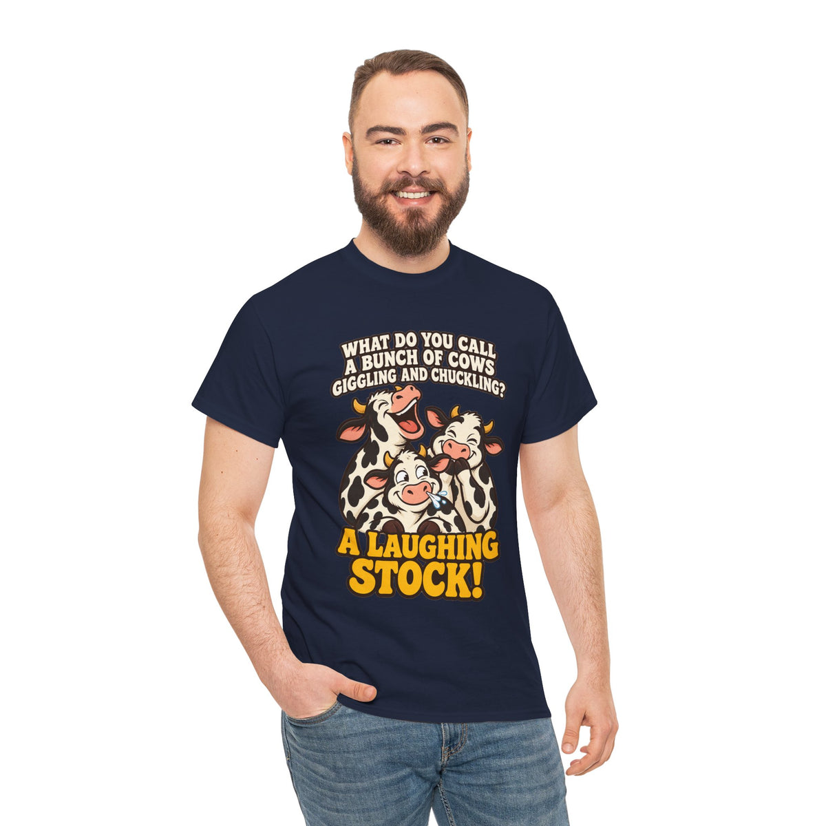 A Laughing Stock Cow Pun T-Shirt