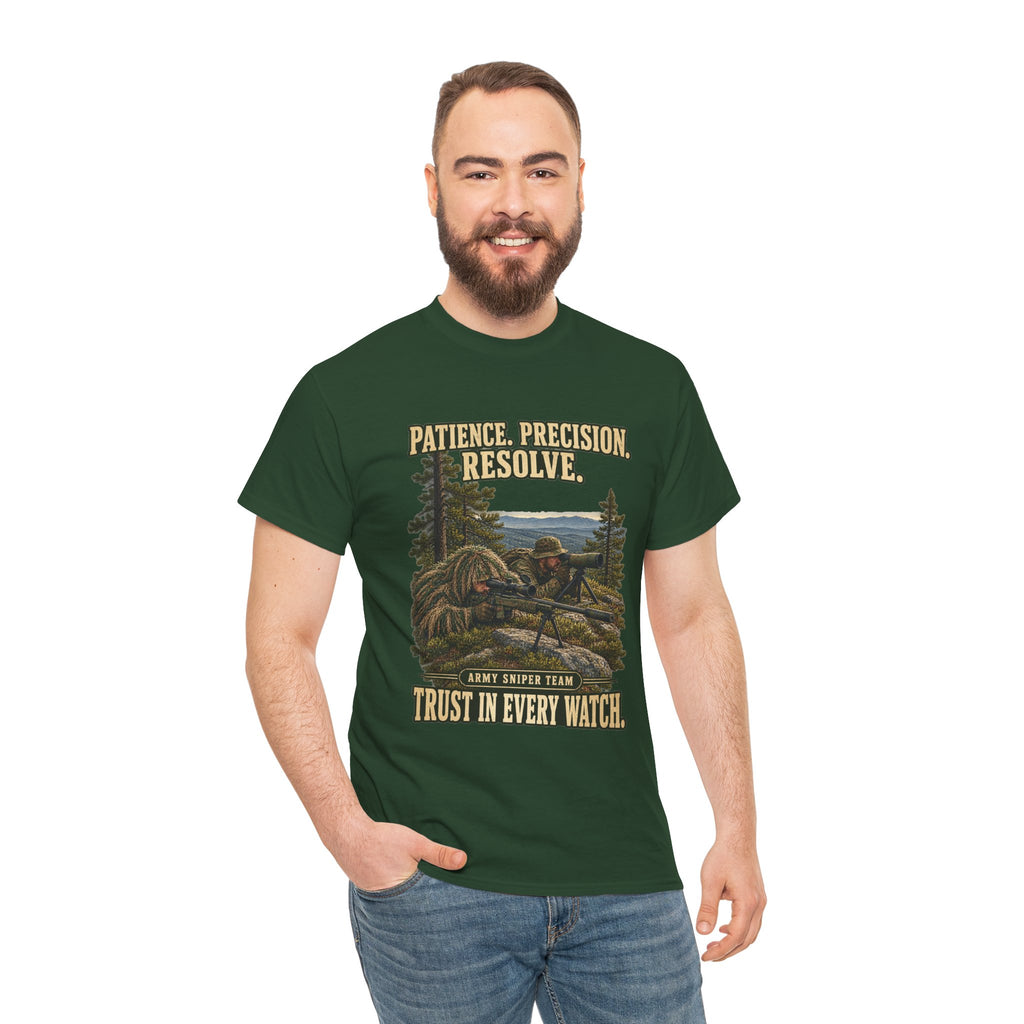 Patience, Precision, Resolve T-Shirt | Army Sniper Team Tribute
