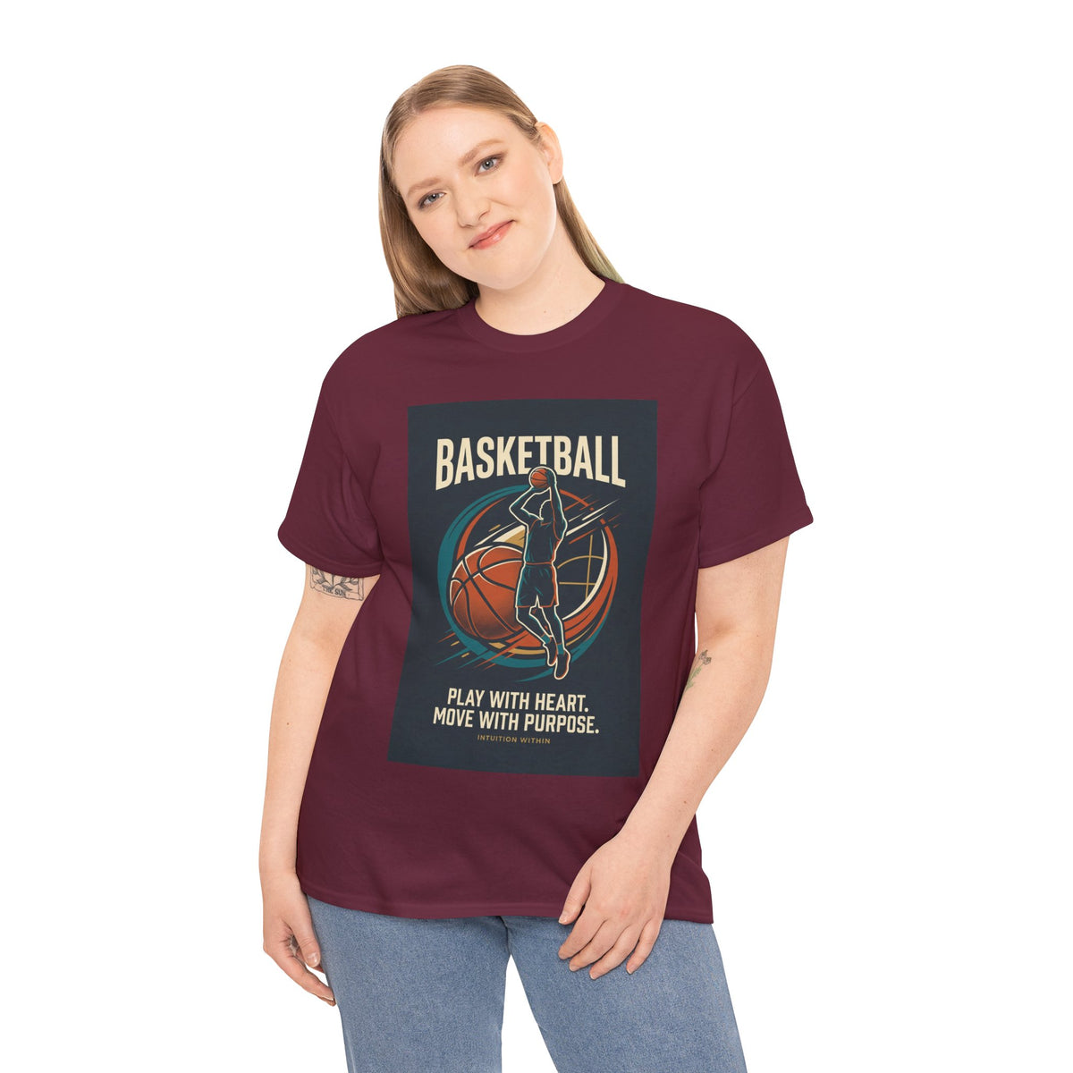 Play with Heart, Move with Purpose Basketball T-Shirt