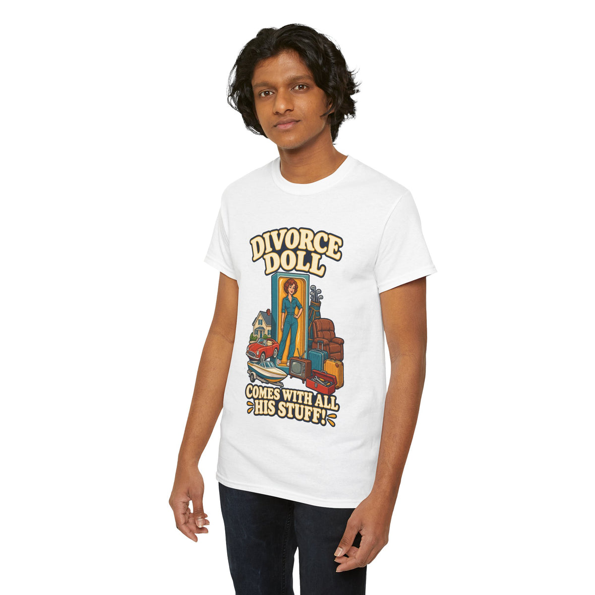 Comes With All His Stuff Funny Divorce T-Shirt