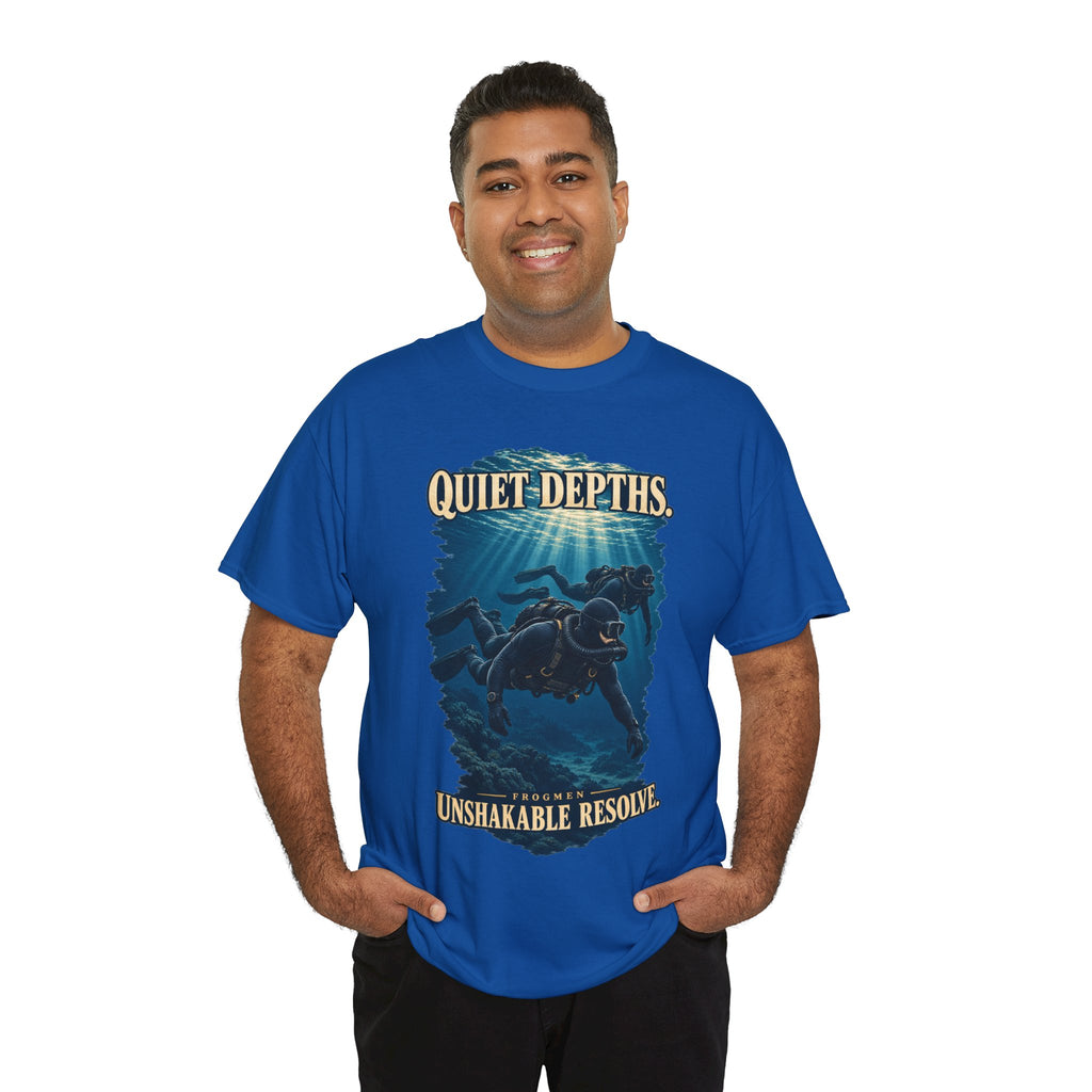 Quiet Depths, Unshakable Resolve T-Shirt | Military Diver Tribute