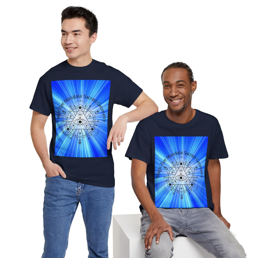 Blue Mandala Eye Sacred Geometry Tee – Front Print | Intuition Within