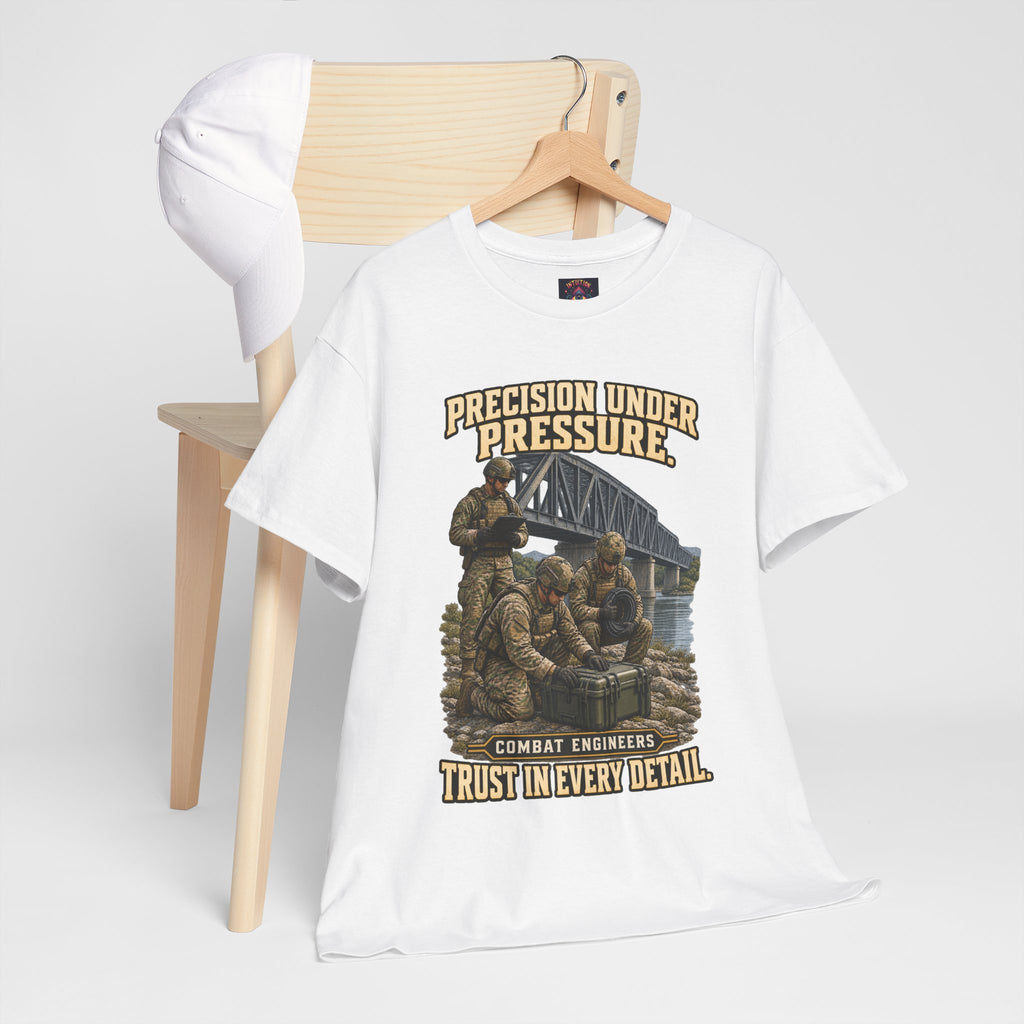 Precision Under Pressure Combat Engineer T-Shirt | Military Tribute