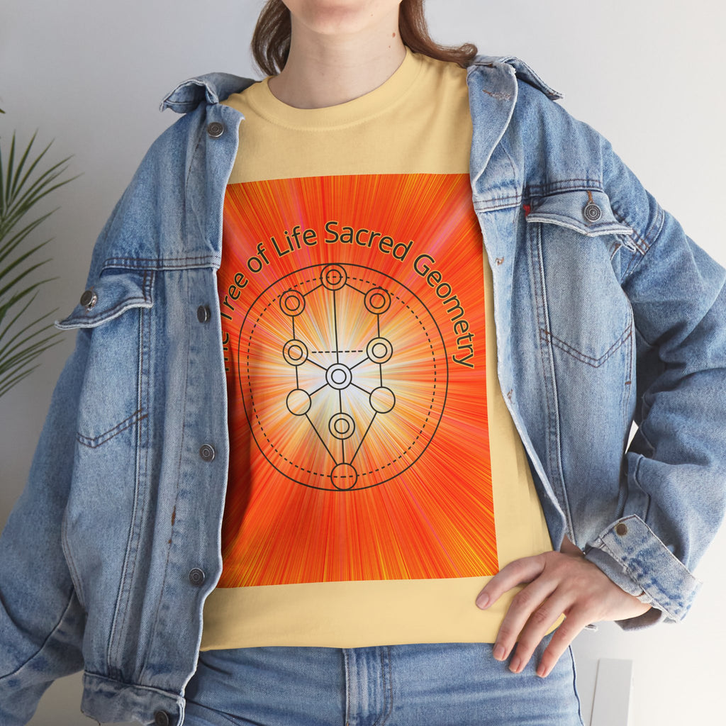 Tree of Life Sacred Geometry Tee – Orange Front Print | Intuition Within