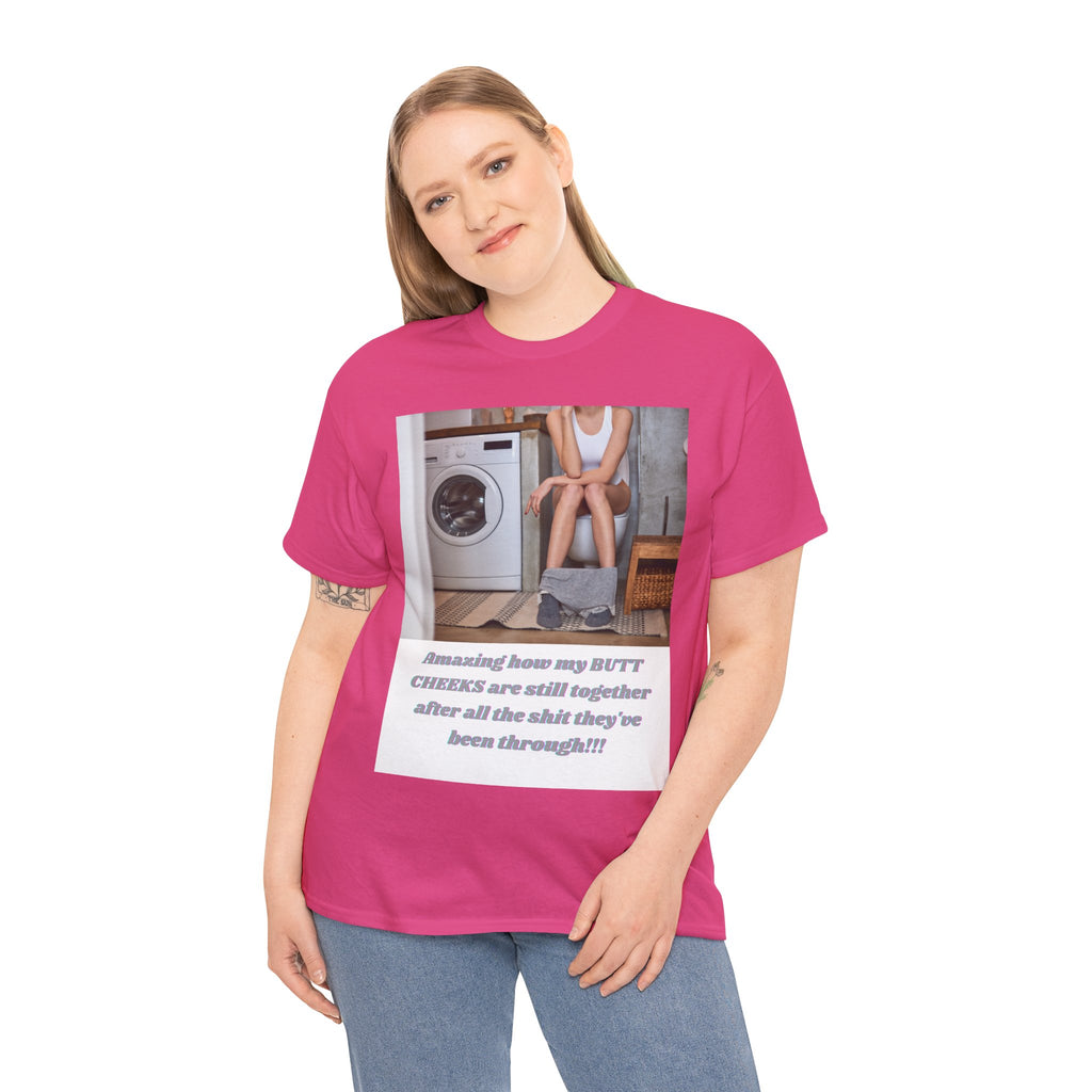 Still Together Bathroom Humor Tee – Female Design, Front Print | Intuition Within