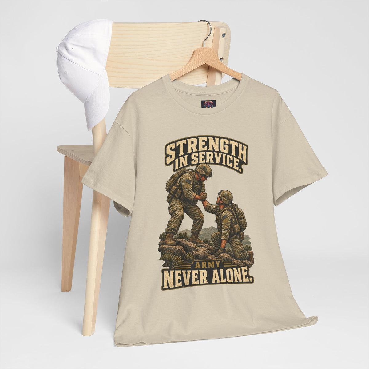 Strength in Service, Never Alone T-Shirt | Military Tribute