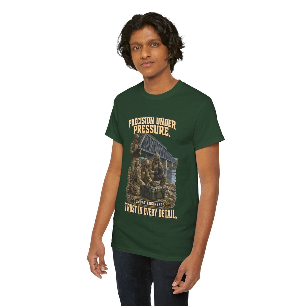 Precision Under Pressure Combat Engineer T-Shirt | Military Tribute