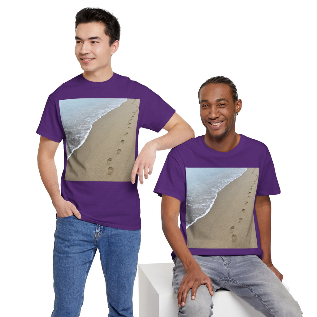 Beach Footprints Coastal Photo Tee – Front Print | Intuition Within