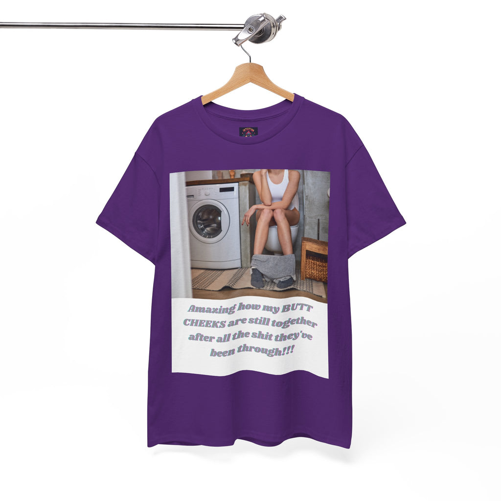 Still Together Bathroom Humor Tee – Female Design, Front Print | Intuition Within